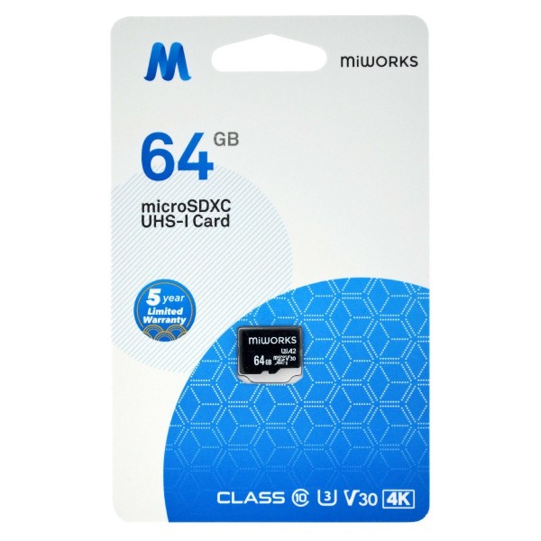 MiWorks MicroSDXC 64GB Class 10 UHS-I U3 Κάρτα Μνήμης 